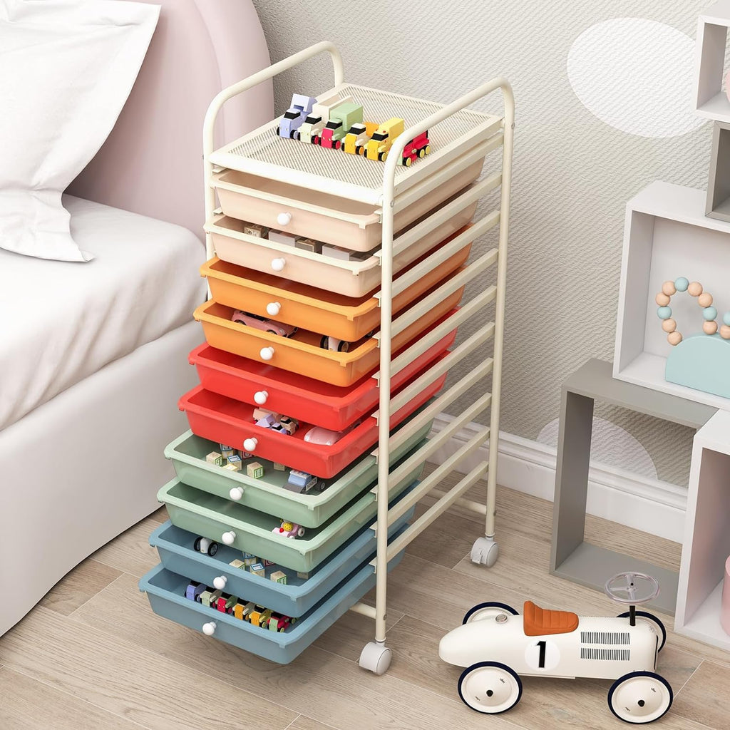 10 Drawer Rolling Cart R6656