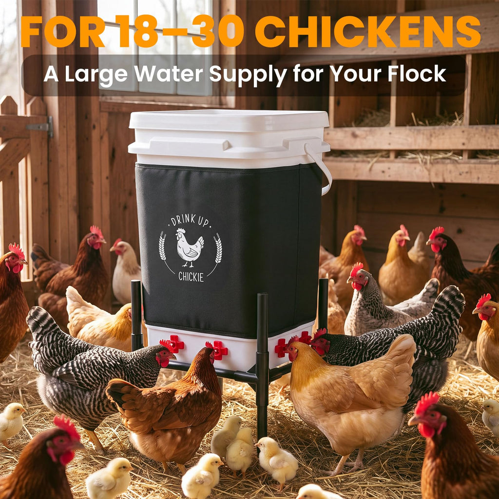 6.6 Gallon Heated Chicken Waterer with Stand R583