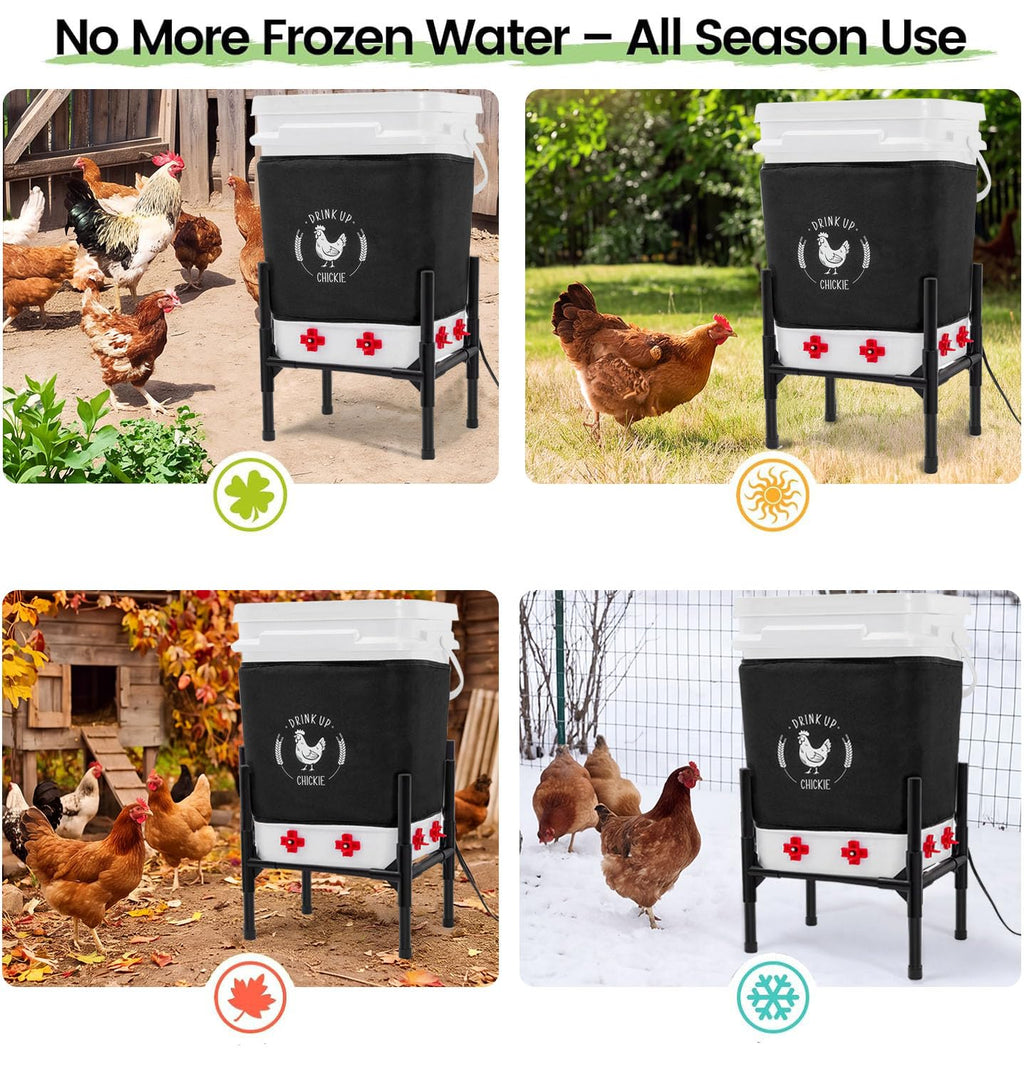 6.6 Gallon Heated Chicken Waterer with Stand R583