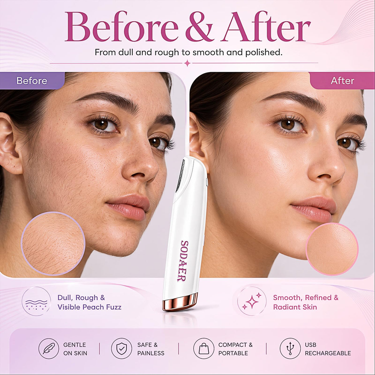 Facial Hair Remover with LED Light U209453