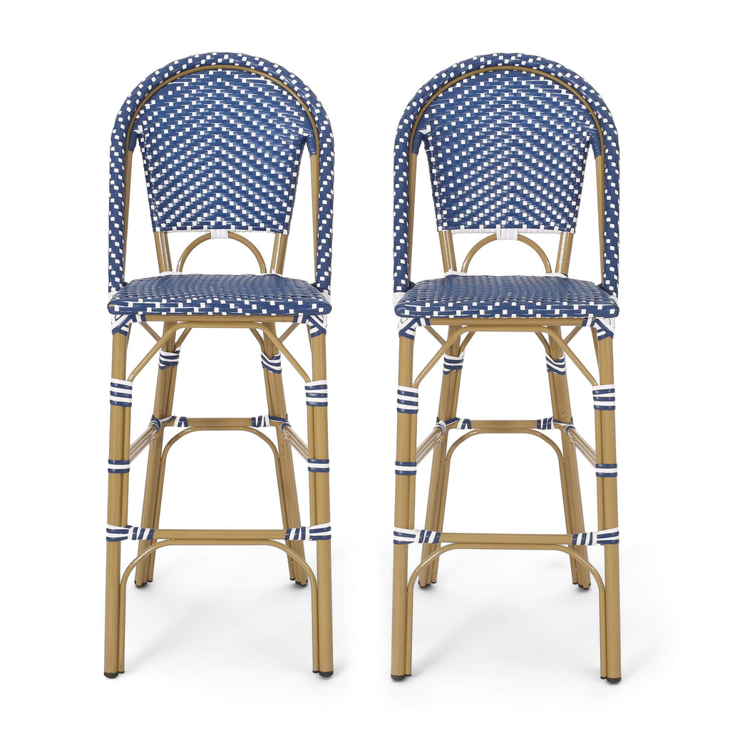 29.5" PE Rattan Bar Stool Set of 2 J93395