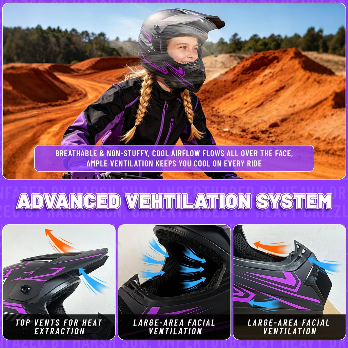DOT Certified Kids Youth Full Face Motorcycle Helmet Z781