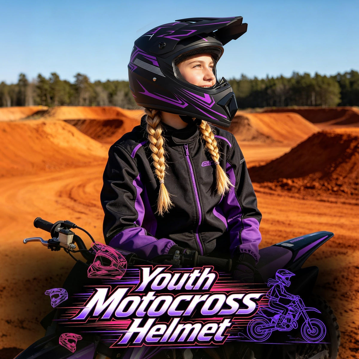 DOT Certified Kids Youth Full Face Motorcycle Helmet Z781