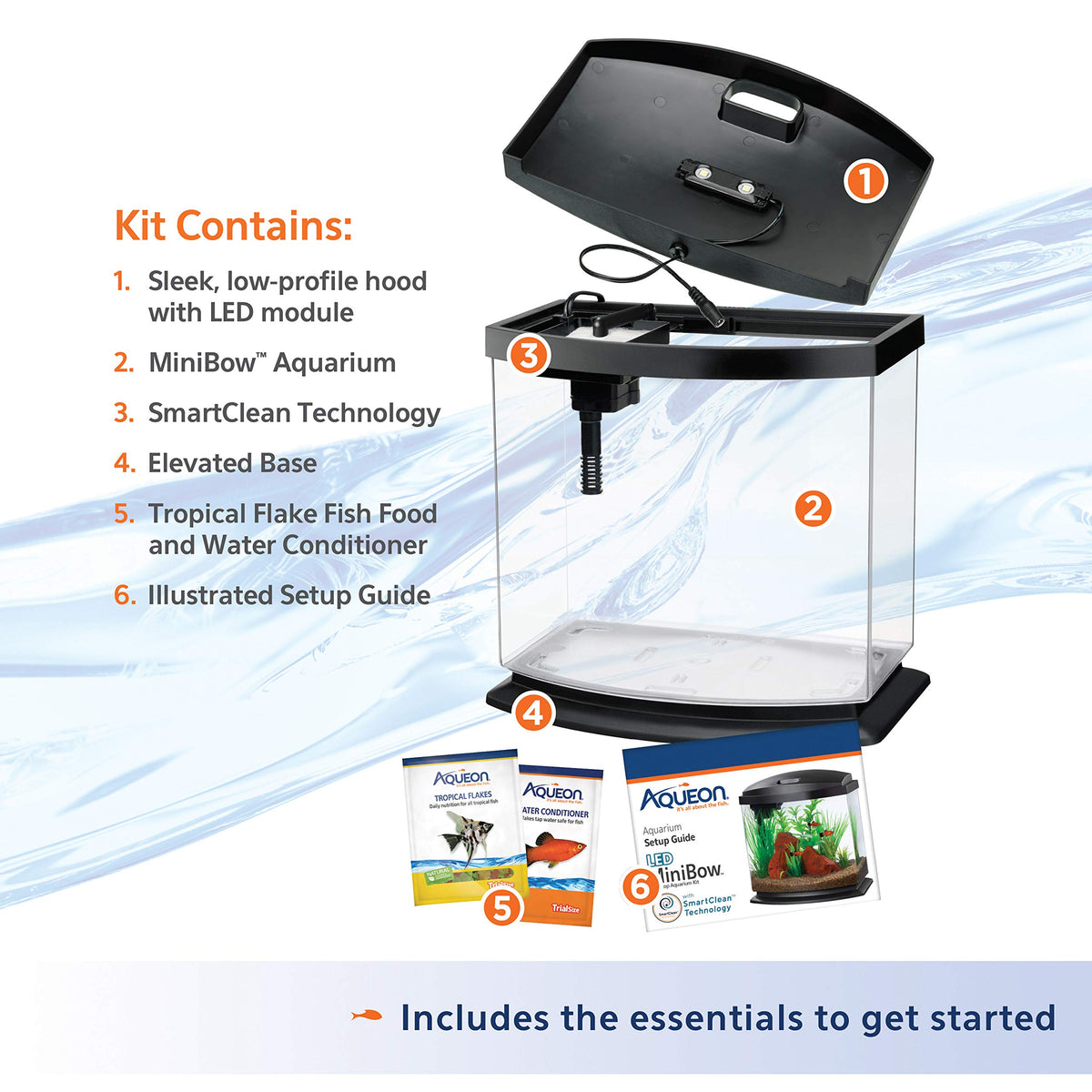 White 2.5 Gallon Aquarium Fish Tank Kit Q266