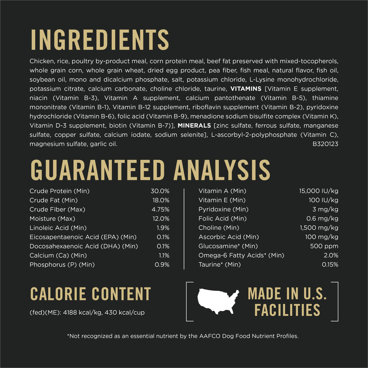 Chicken and Rice High Protein Dog Food 35 lb Z603