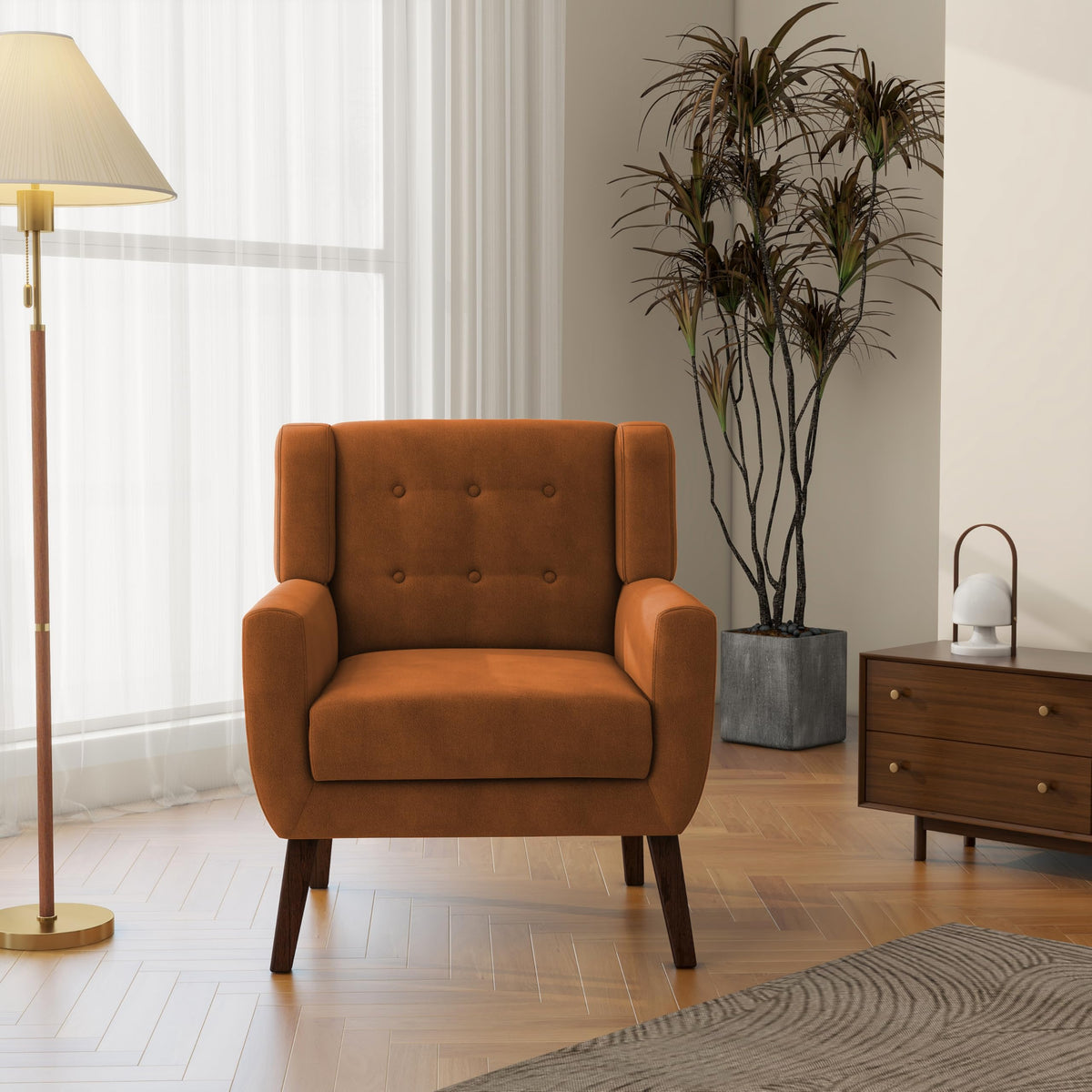 Accent Chairs Set of 2 Terracotta O3998