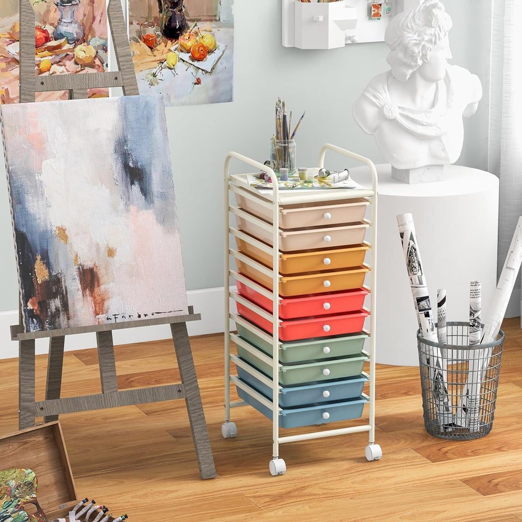 10 Drawer Rolling Cart R6656