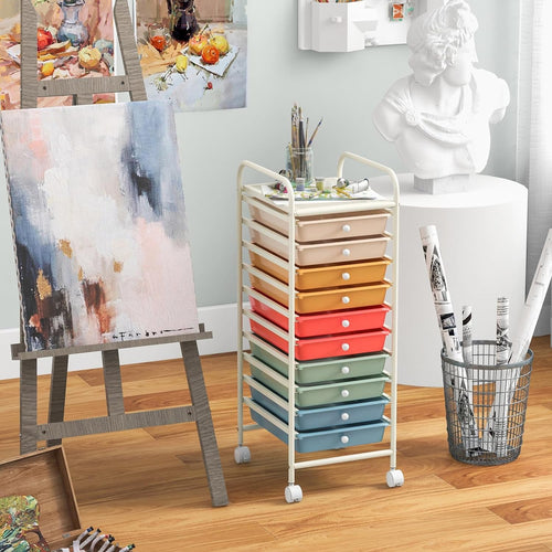 10 Drawer Rolling Cart R6656