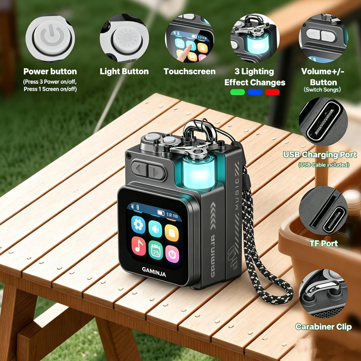 Portable Wireless Bluetooth Speaker with Alarm Clock Z3899