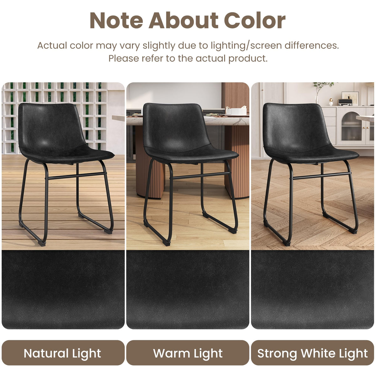 Black PU Leather Dining Chairs Set of 6 X4875