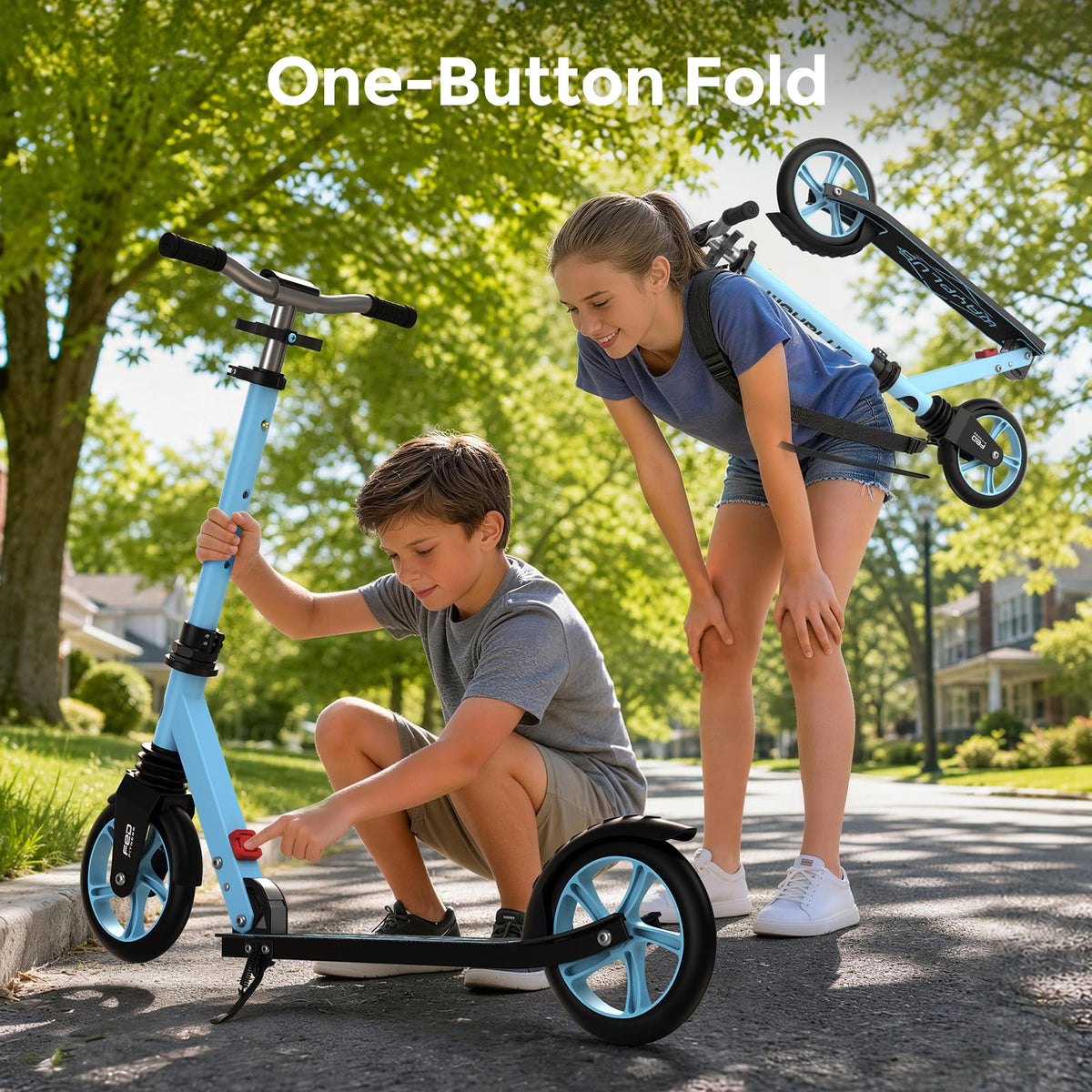 Kick Scooter with 8 Big Wheels W333663