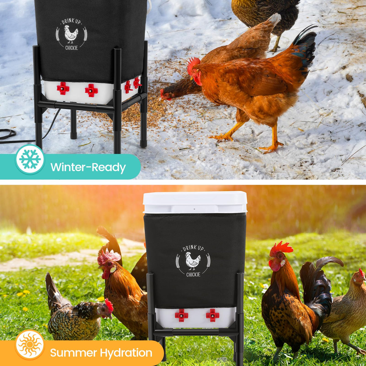 6.6 Gallon Heated Chicken Waterer with Stand R583