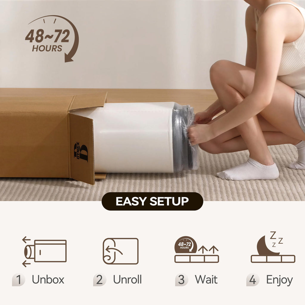 6 Inch Tri Fold Memory Foam Queen Mattress with Washable Cover K70091