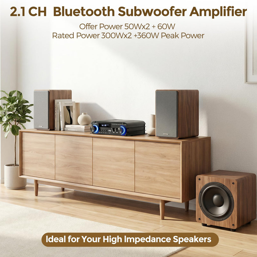 2.1 Channel Stereo Audio Amplifier Bluetooth 5.0 with Remote R26790