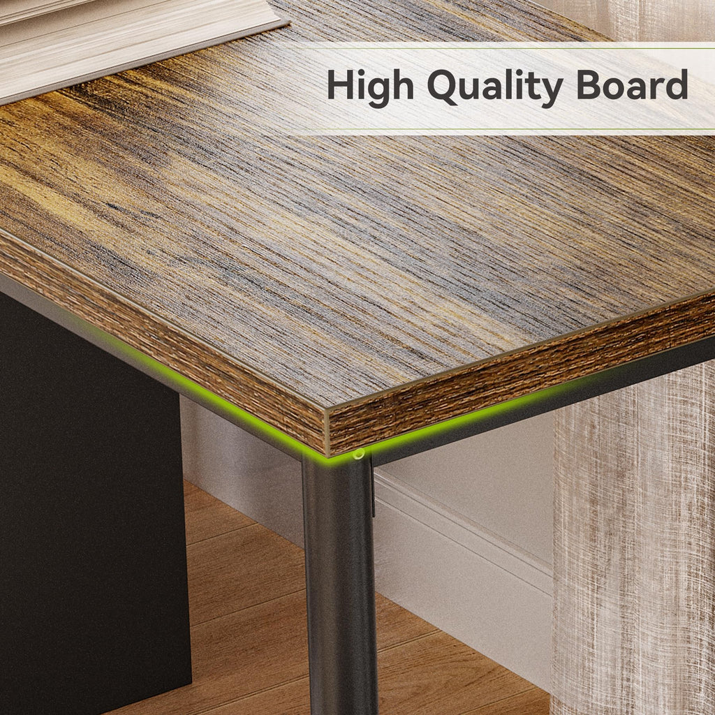 47 Inch Computer Desk with 5 Drawers Metal Frame Q23468