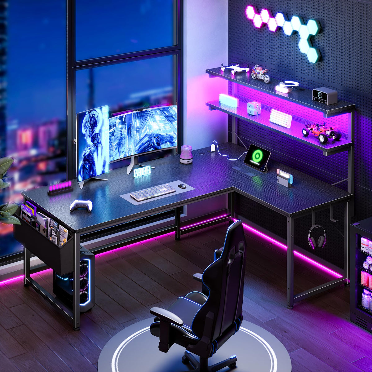 53" L Shaped Gaming Desk Q583262