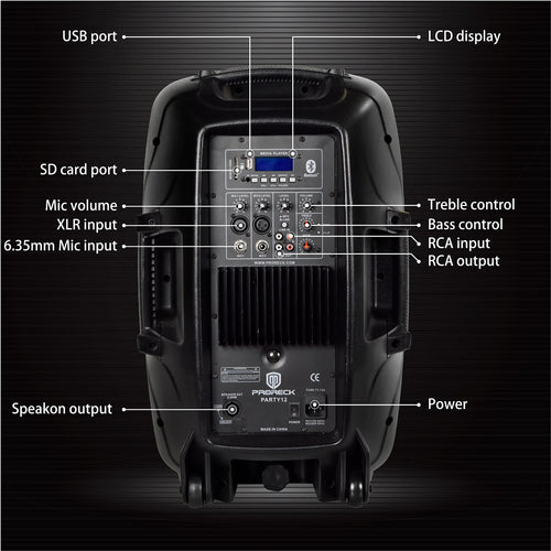 12-Inch 1800W 2-Way Powered PA Speaker System Combo Set with Speaker Stands I48643
