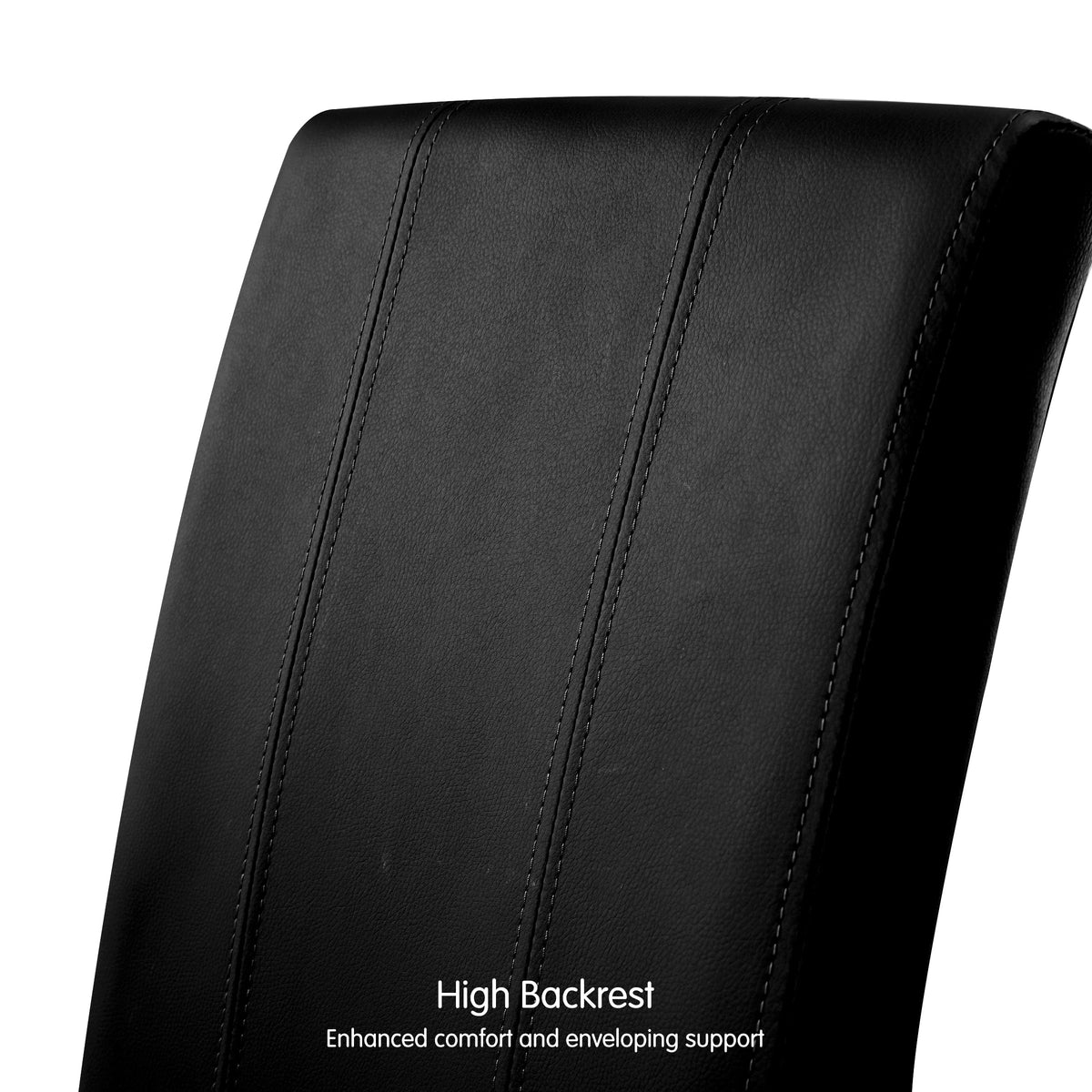 Black Faux Leather Upholstered Dining Chairs Set of 4 with Wood Legs G696695