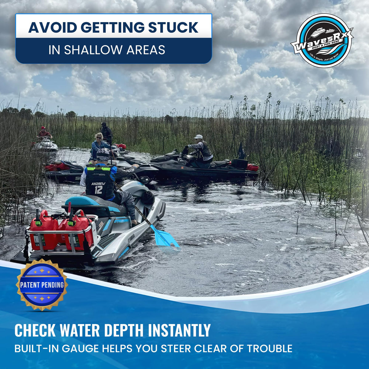 Telescoping Paddle with Docking Hook & Depth Gauge V313